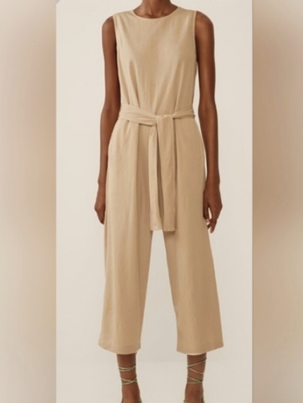 ZARA Sleeveless Jumpsuit With Tie Front - Picture 10 of 11